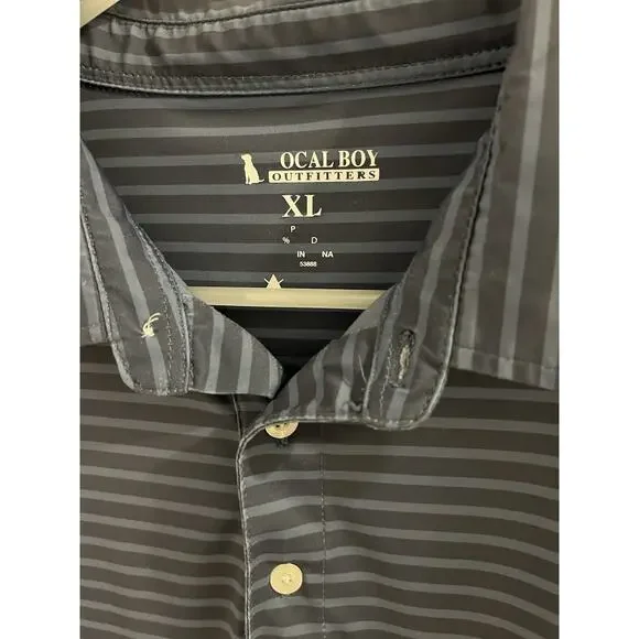 Local Boy Outfitters Blue Stripped Golf Polo Shirt Sz Xl - Picture 3 of 4